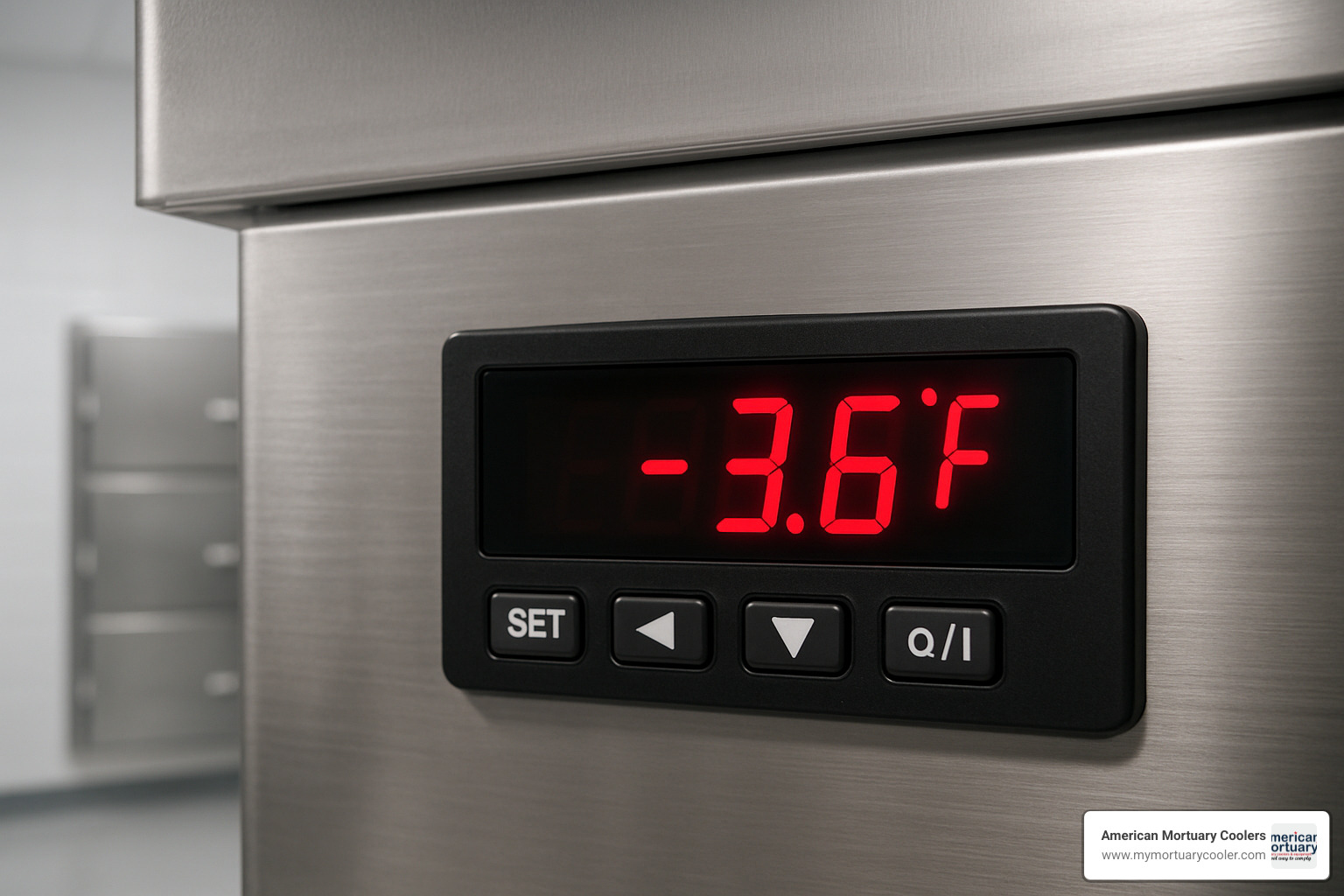 digital controller close-up on morgue fridge - morgue-fridge