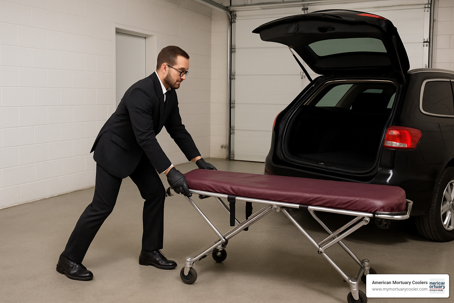 proper loading stance - mortuary-cot