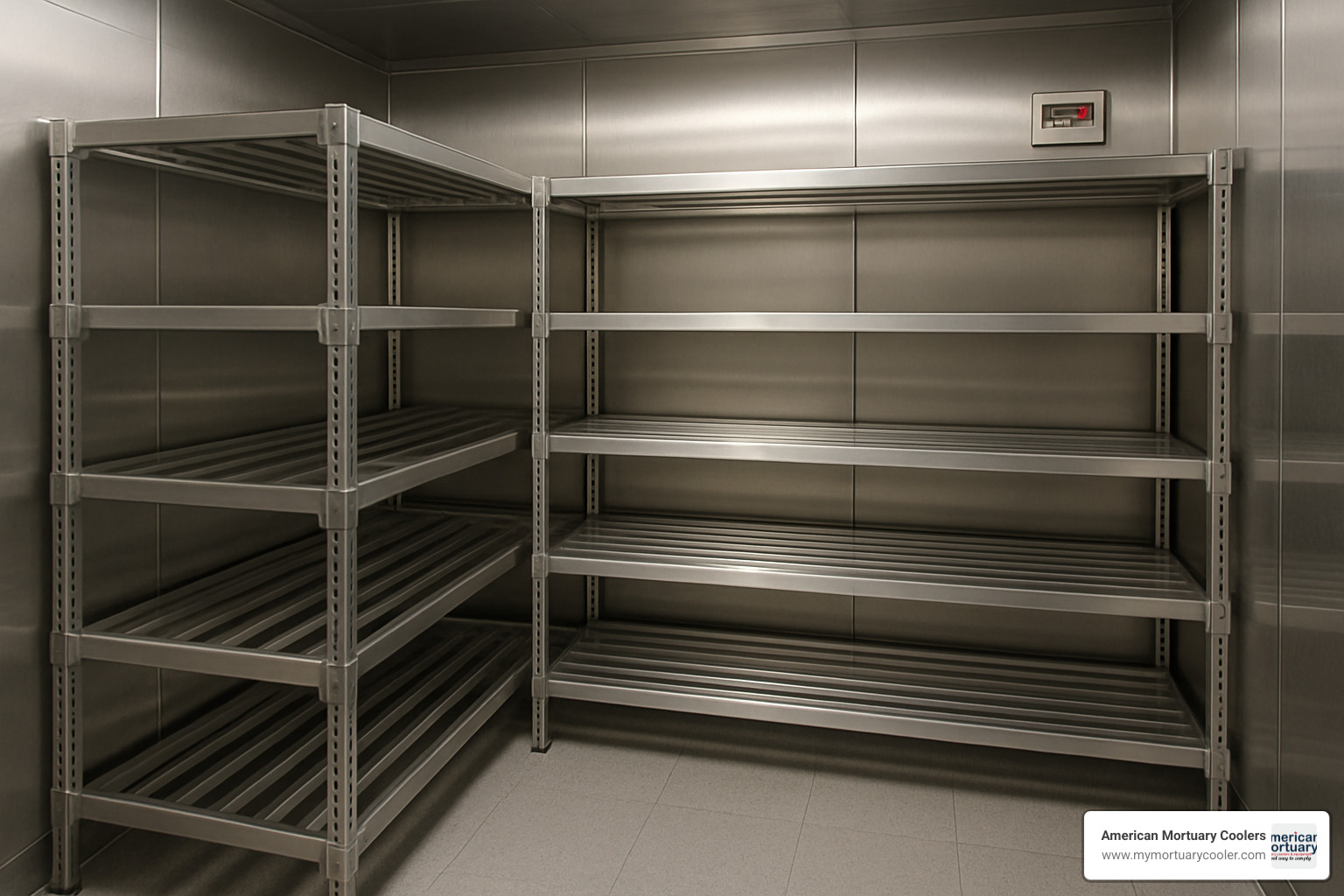 configurable shelving system in morgue-freezer - morgue-freezer