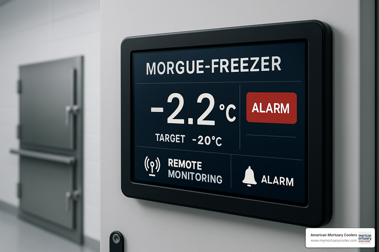 smart control interface for morgue-freezer monitoring - morgue-freezer