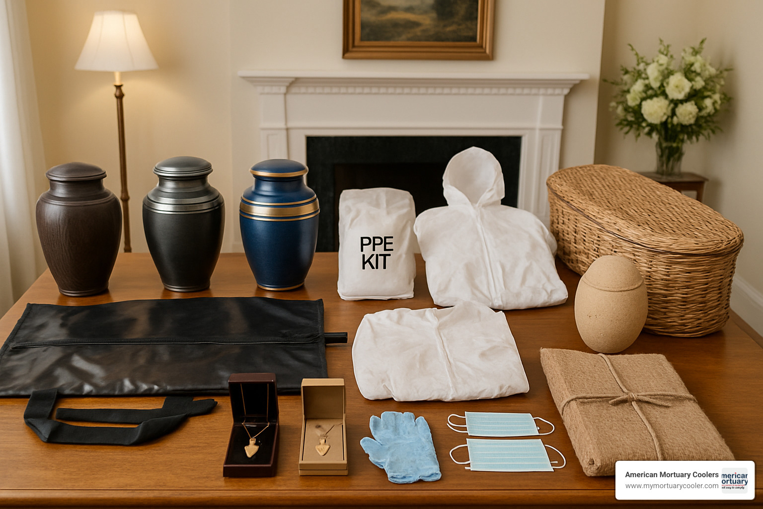 product collage showing various funeral supplies - affordable-funeral-supply