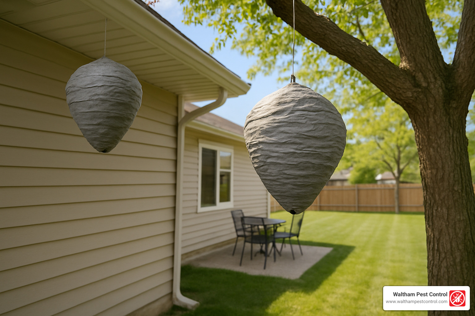 Proper placement of decoy hornet nests around property - hornets nest removal