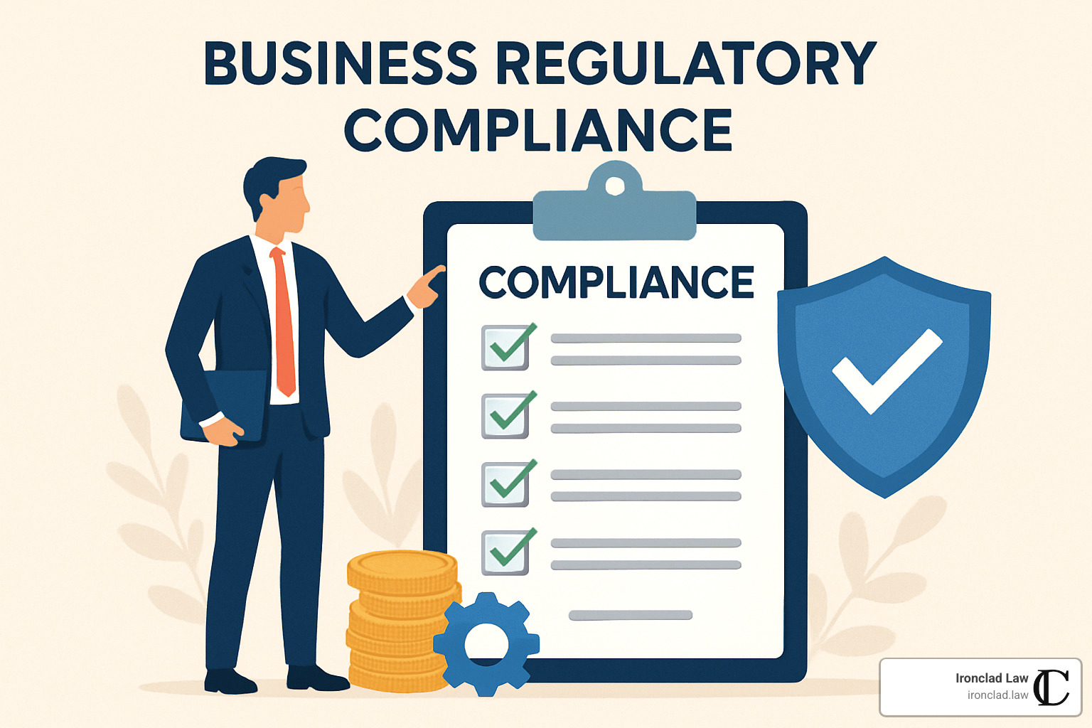 Business compliance officer reviewing dashboard with key performance indicators, risk assessments, and regulatory updates - Business regulatory compliance