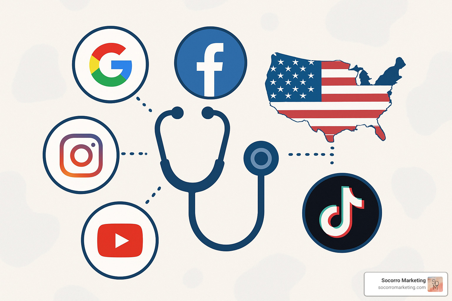 Multi-channel healthcare advertising platform icons - ads for healthcare Multi-channel healthcare advertising platform icons - ads for healthcare