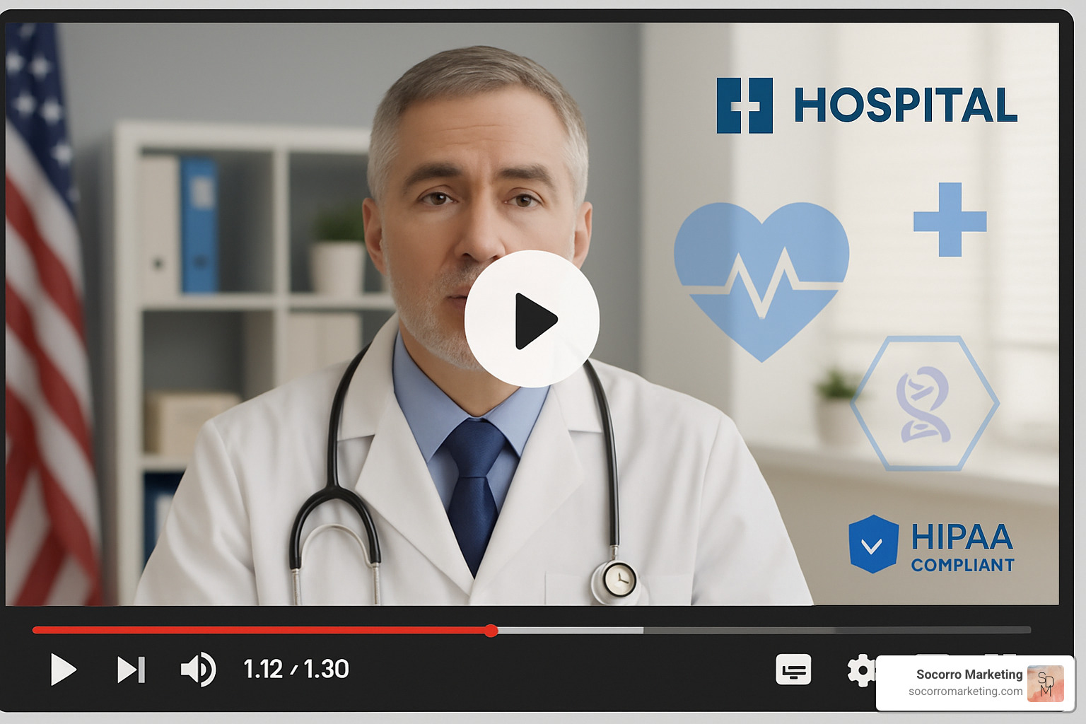 Healthcare video advertising player interface - ads for healthcare Healthcare video advertising player interface - ads for healthcare