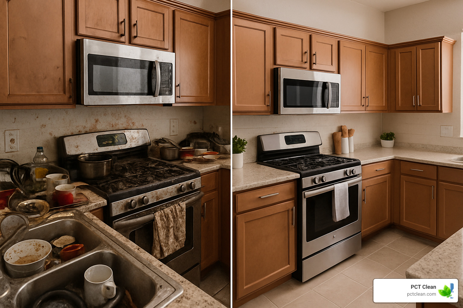 before-after kitchen - deep cleaning companies near me