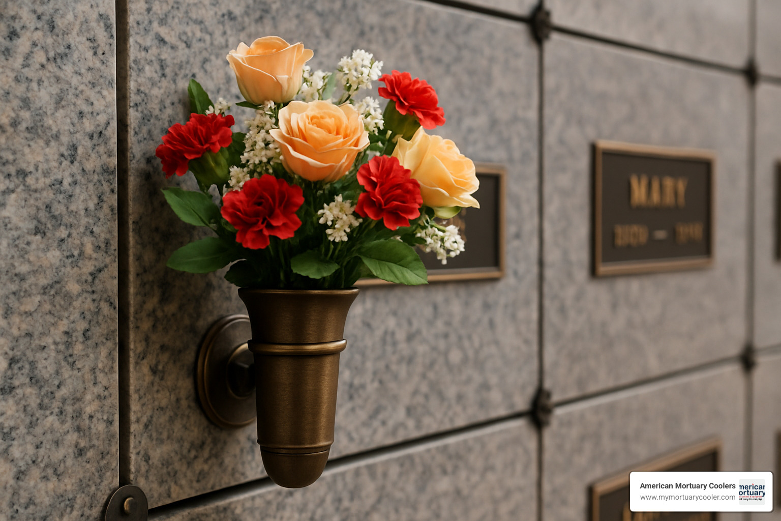 mausoleum niche flower arrangement - niche flower holders