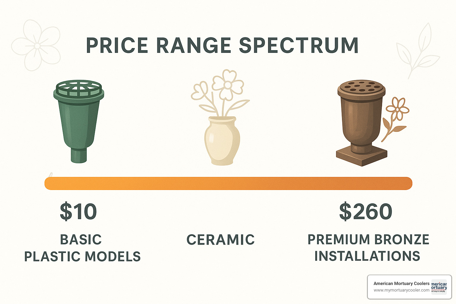 price range spectrum for niche flower holders - niche flower holders