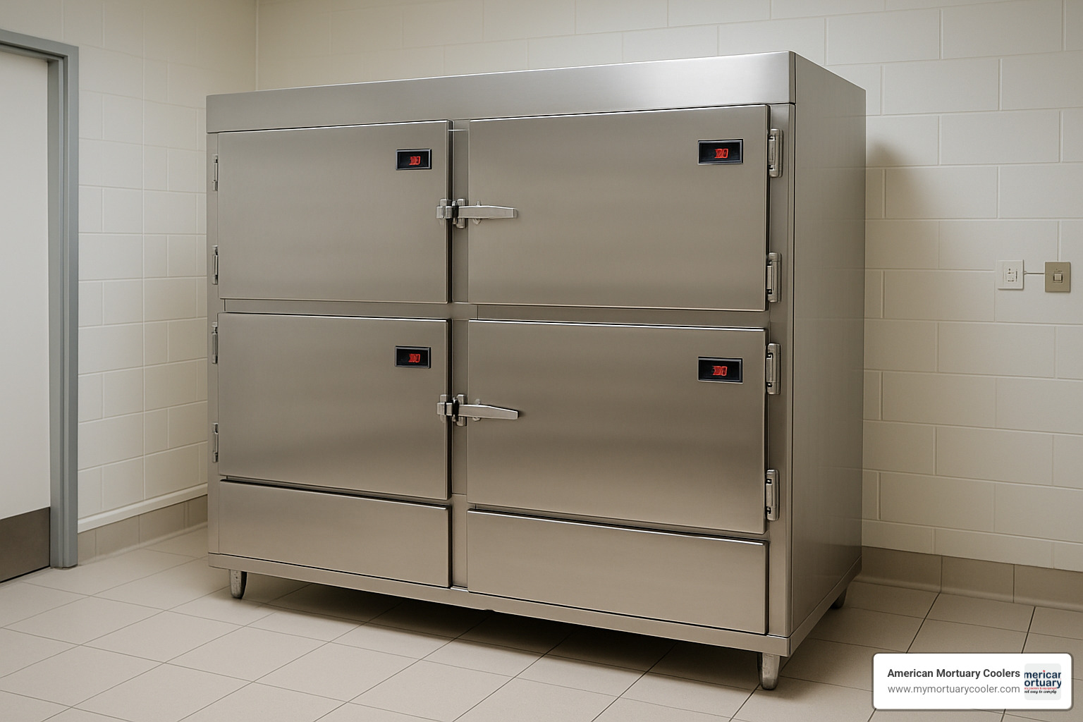 upright 4-body morgue cooler unit - morgue-cooler-