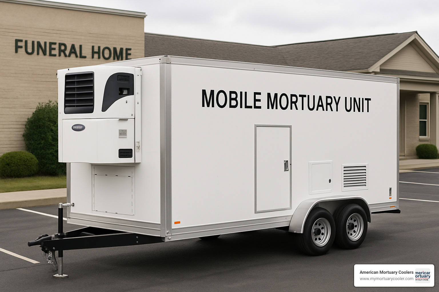 Portable mobile mortuary unit with integrated cooling systems - funeral-home-cooler-
