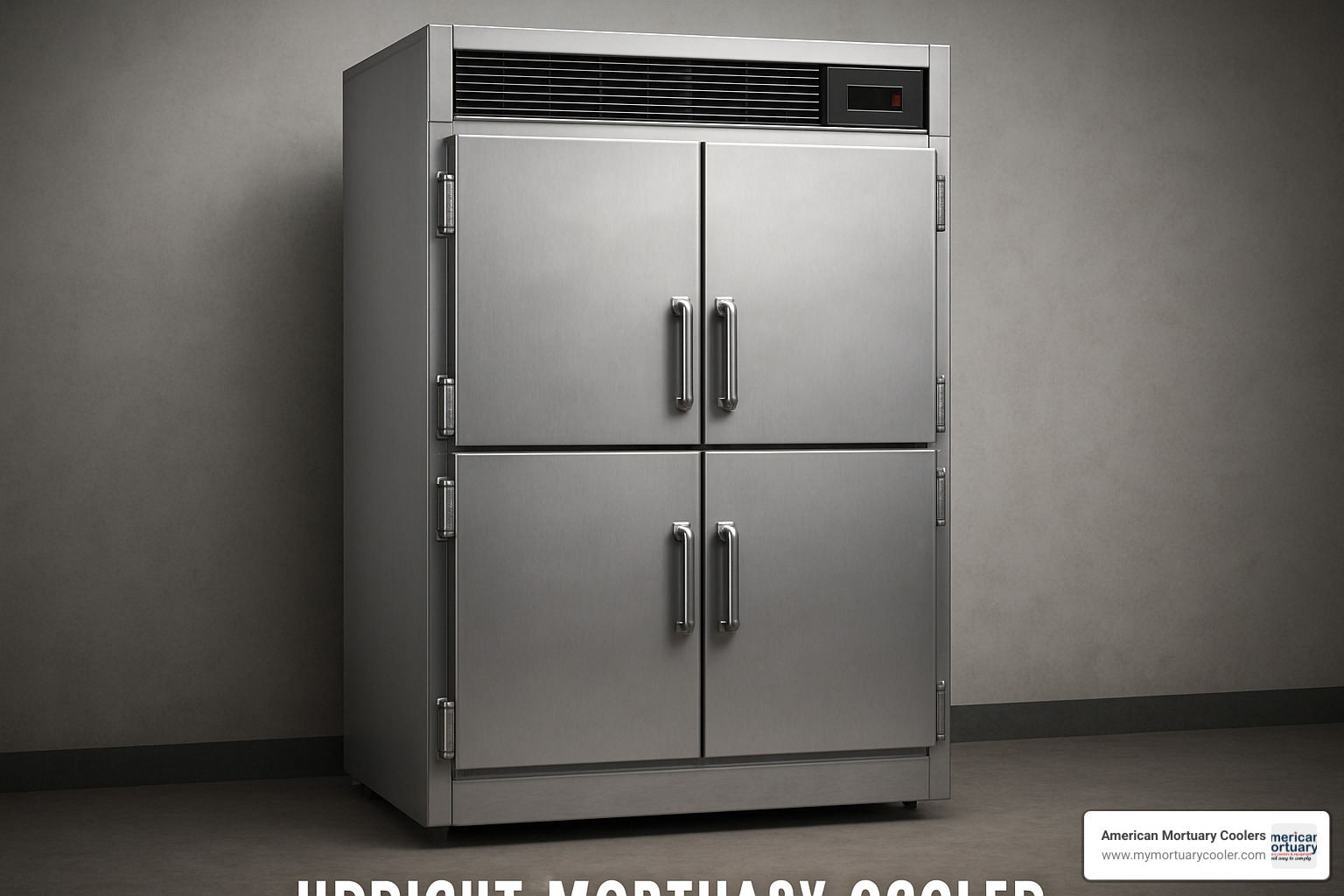facility floor plan showing upright mortuary cooler placement options with clearance requirements and workflow considerations - upright-mortuary-cooler