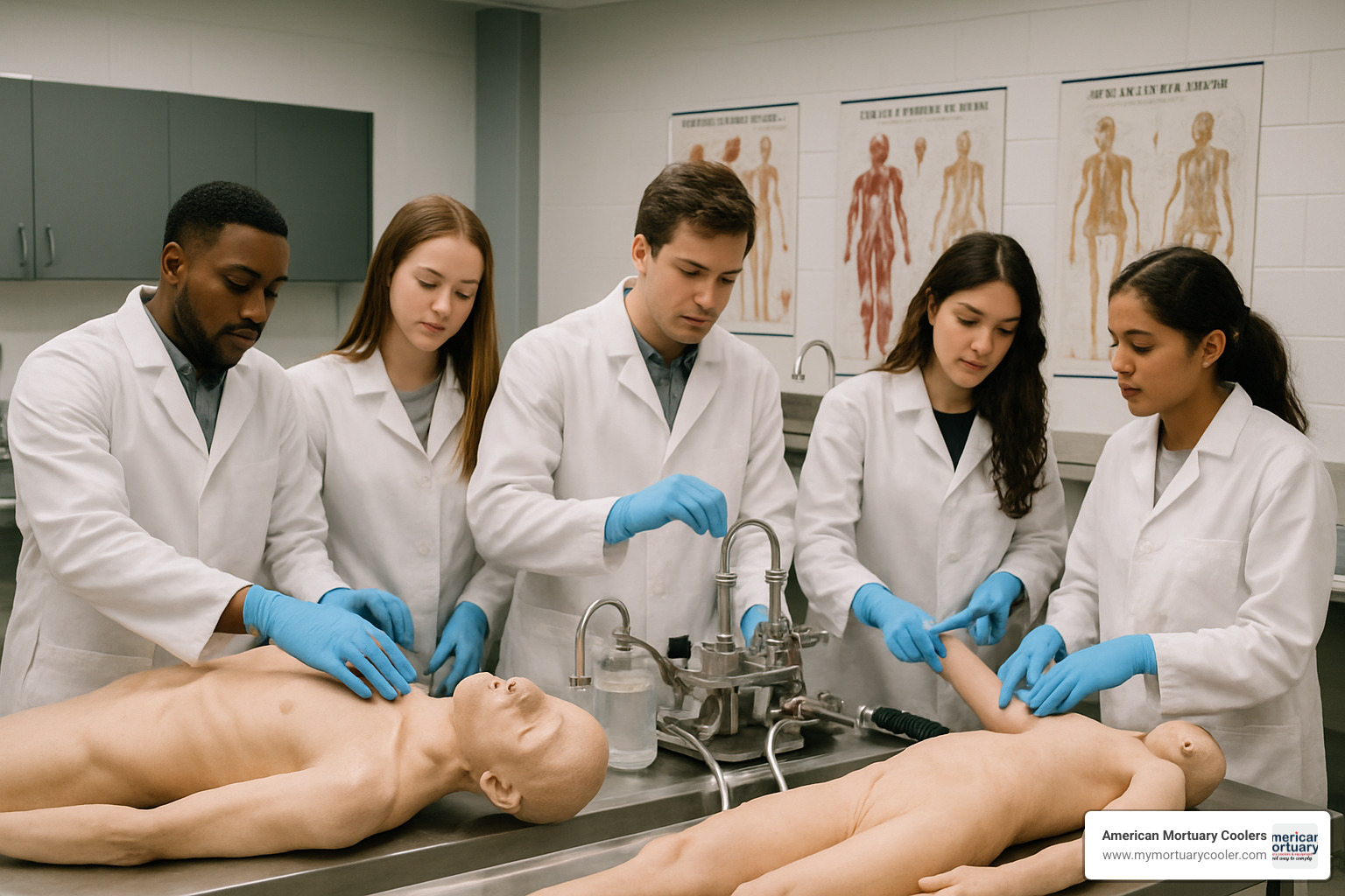 students in embalming lab - mortuary-science-