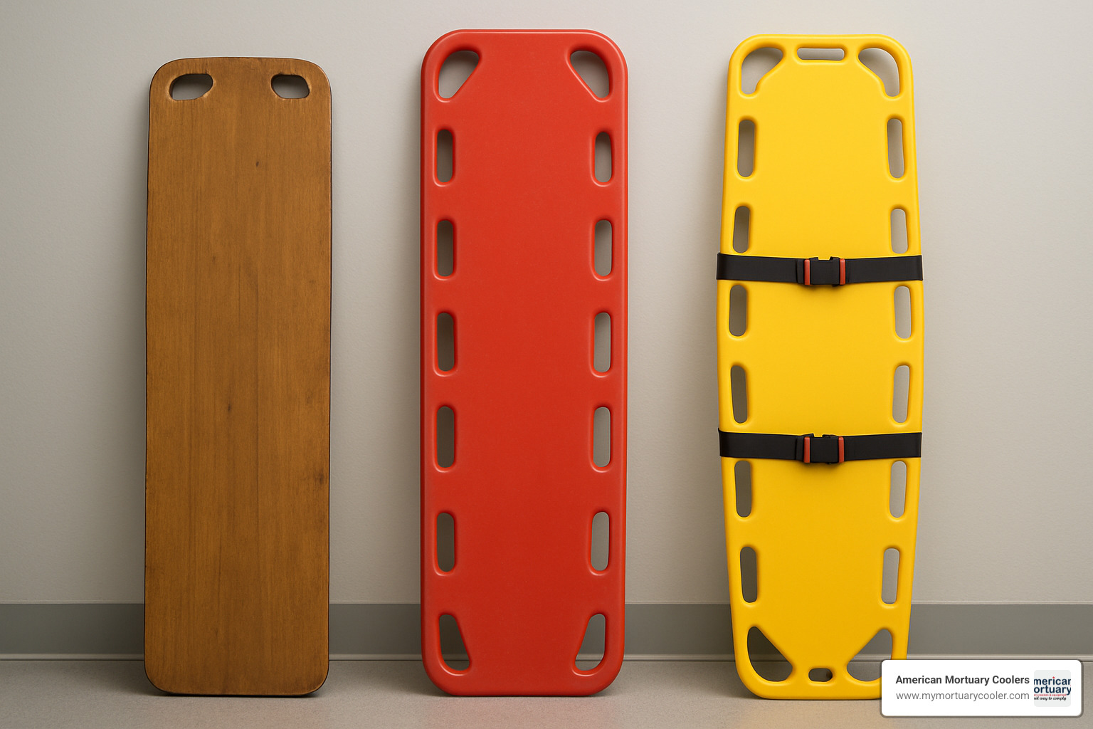 Evolution of spineboard design from wood to modern plastic - spineboard