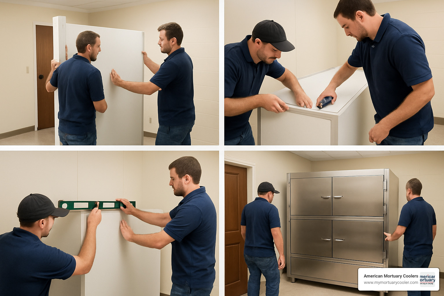 mortuary cooler installation process - three-person-mortuary-cooler
