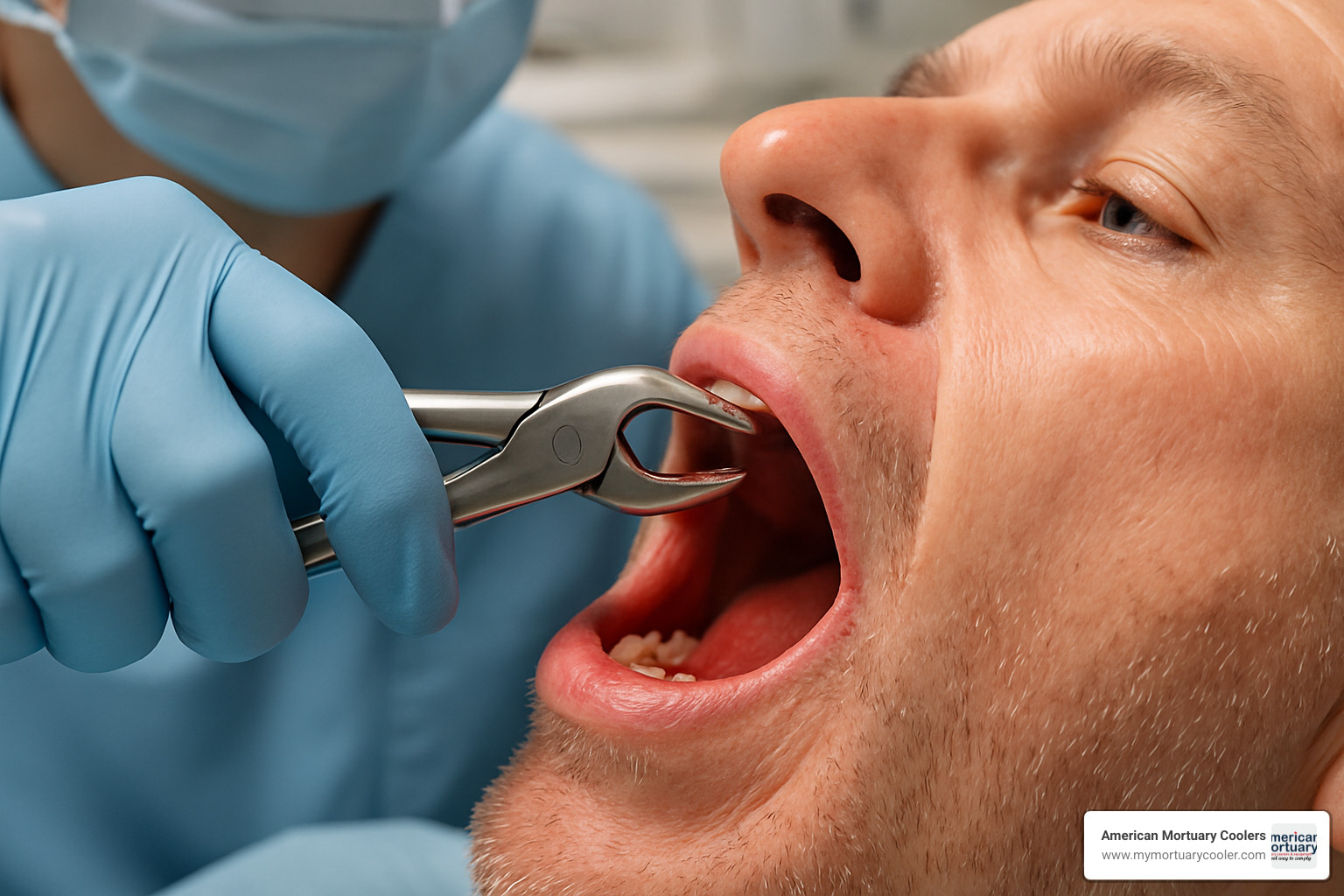 Forceps being used in oral surgery showing proper grip technique and tissue manipulation - toothed forceps