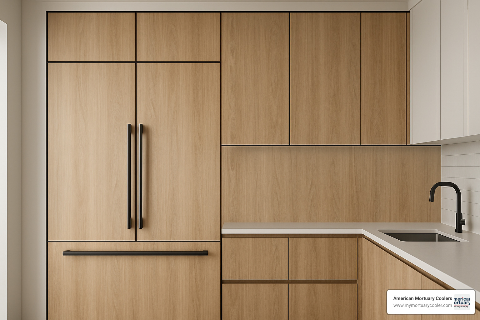 Detailed installation diagram showing proper panel alignment, blocking requirements, and sealing techniques - refrigerator wall panels