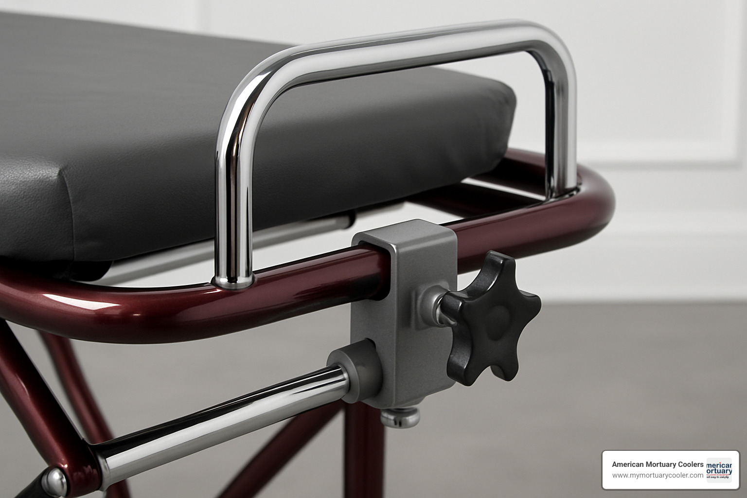 universal side rail attachment for mortuary cot - mortuary-cot-