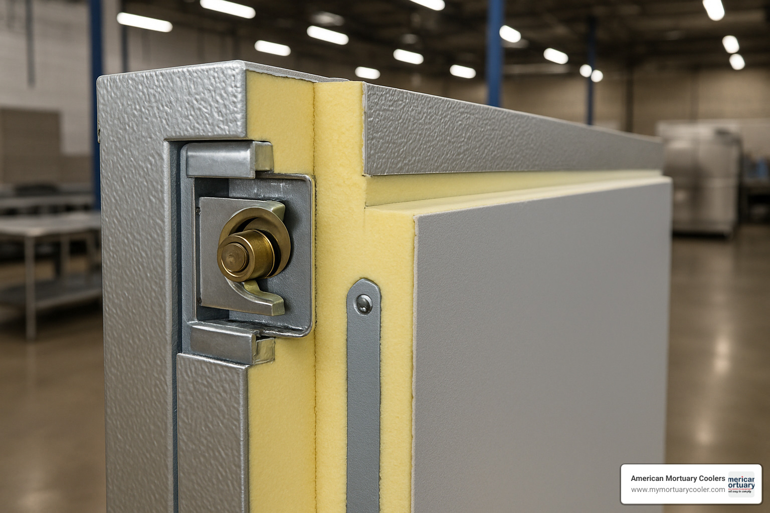 Modular panel assembly showing cam-lock connections and insulation details - walk-in-coolers-