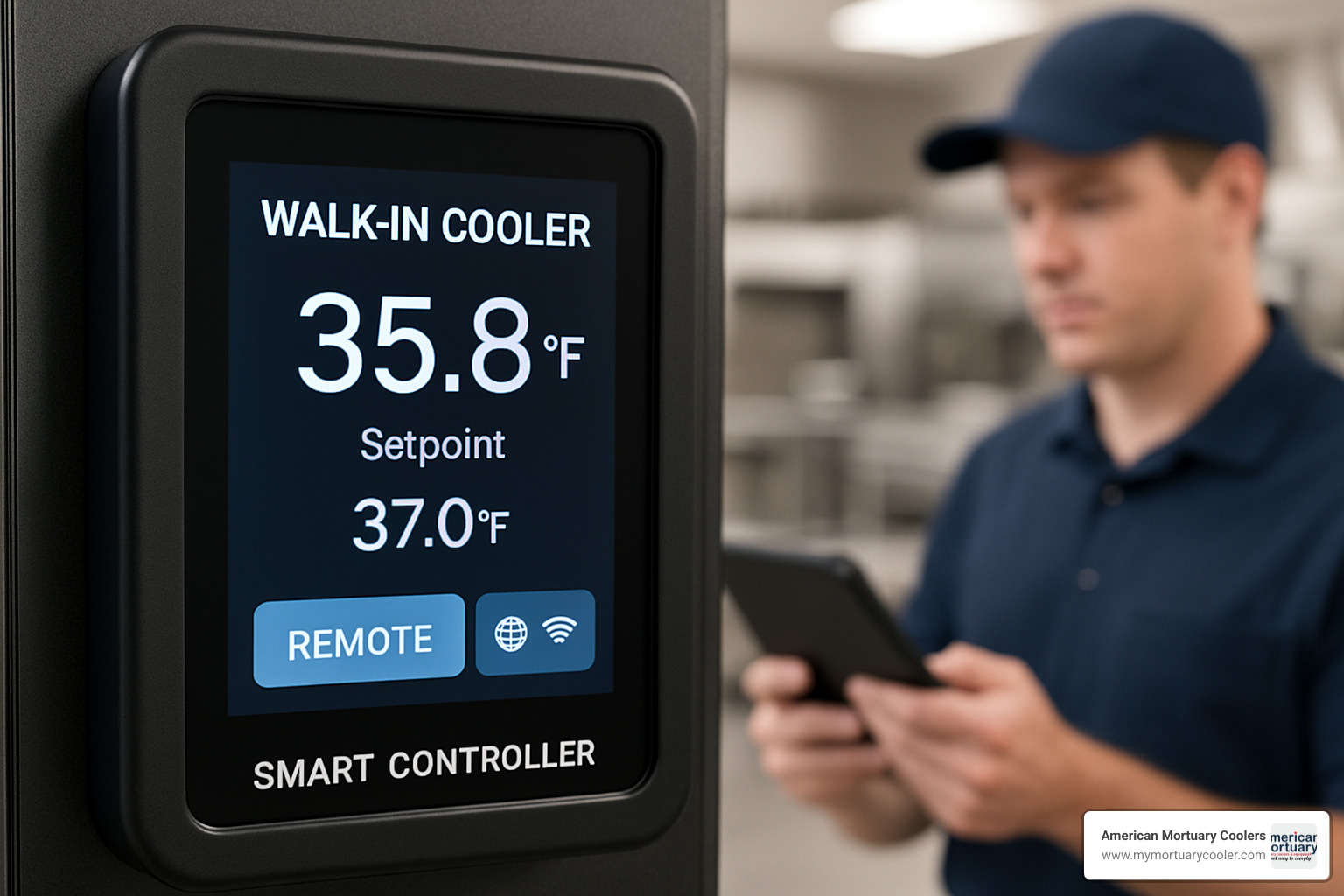 Smart controller interface showing remote monitoring and control capabilities - walk-in-coolers-