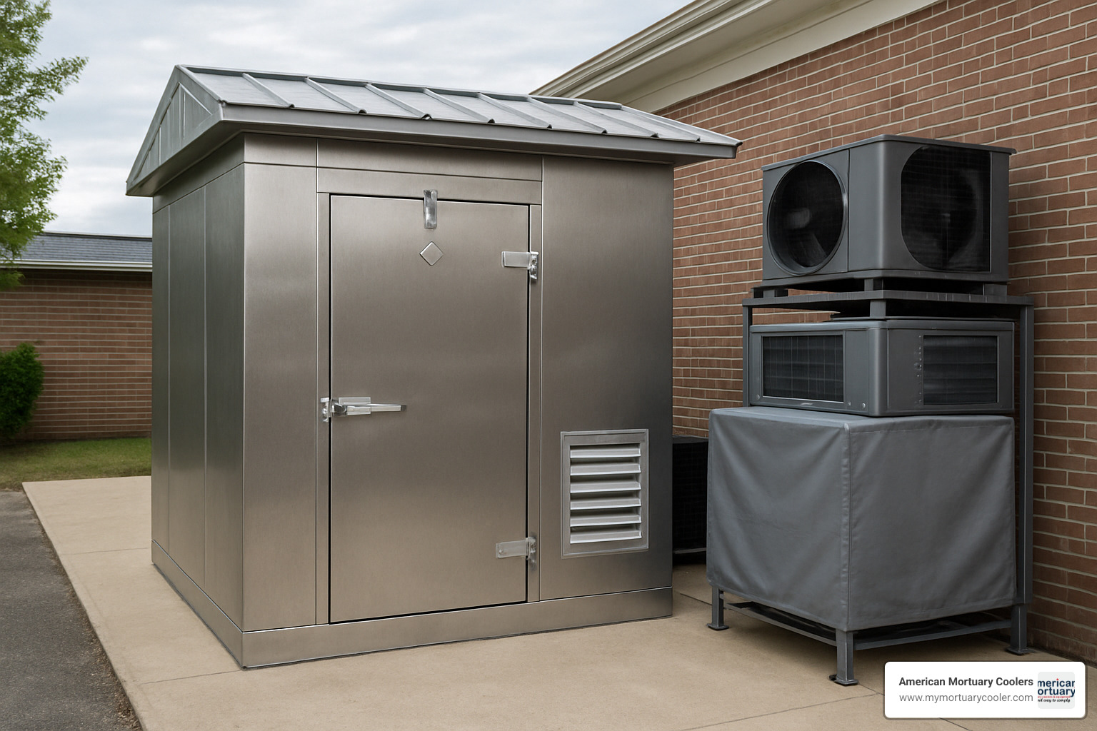 outdoor mortuary cooler installation - embalming room coolers