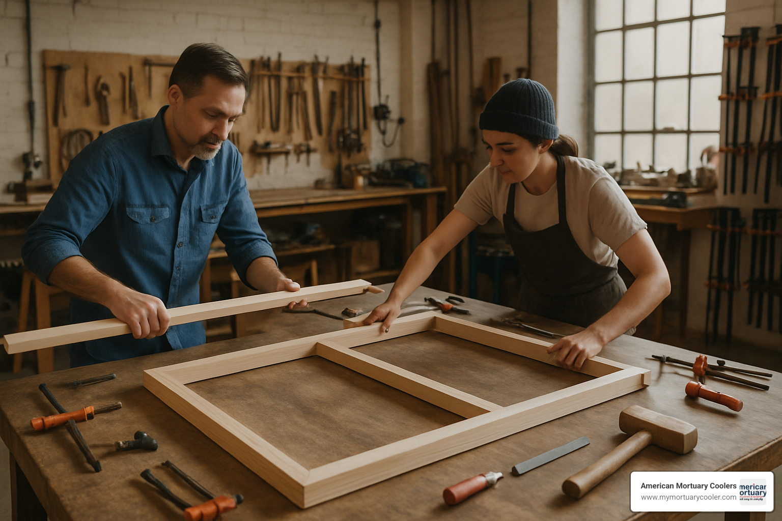 large art canvas stretcher frame being assembled - big stretcher