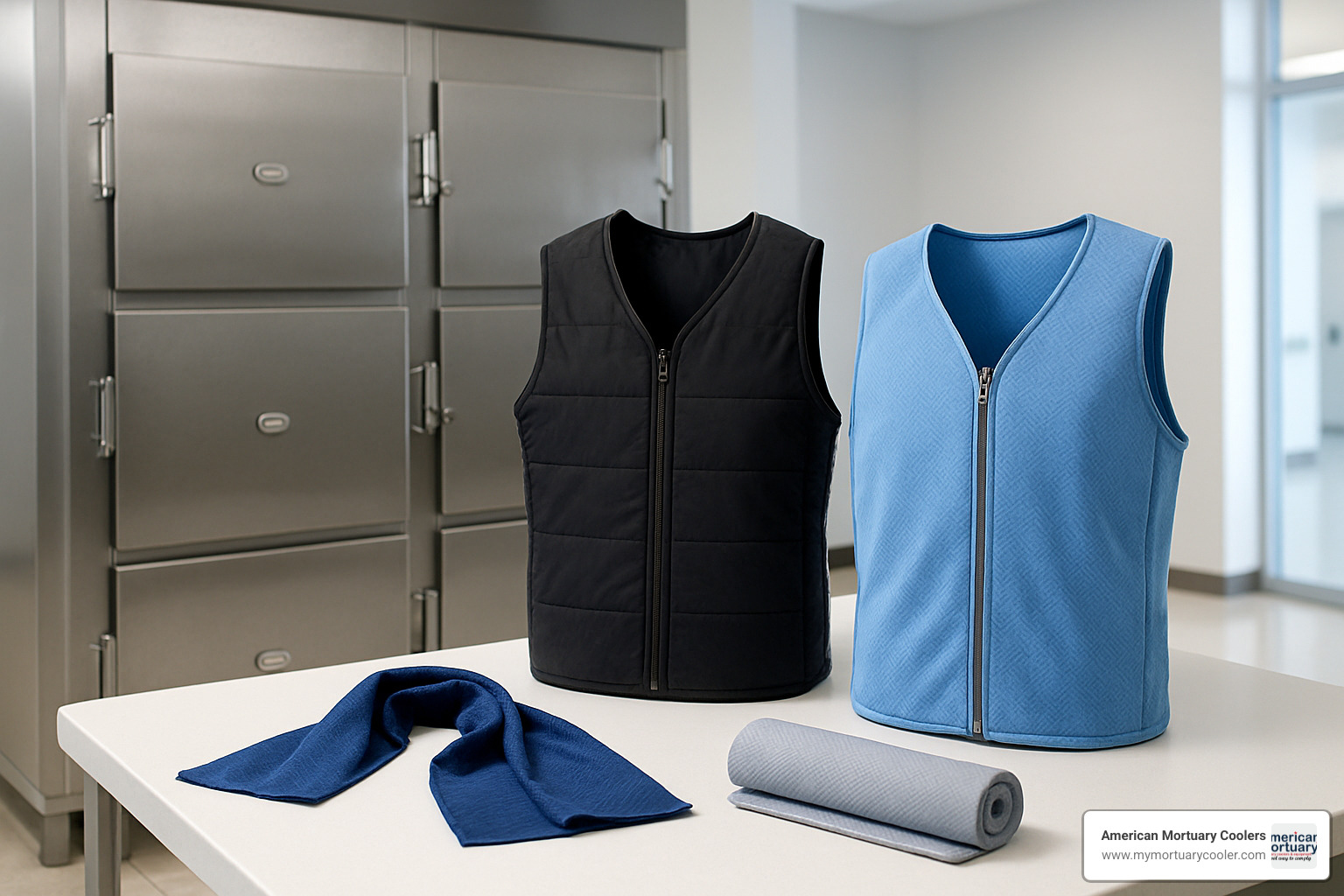 Various body cooling devices including mortuary coolers and wearable cooling vests - body-cooler-