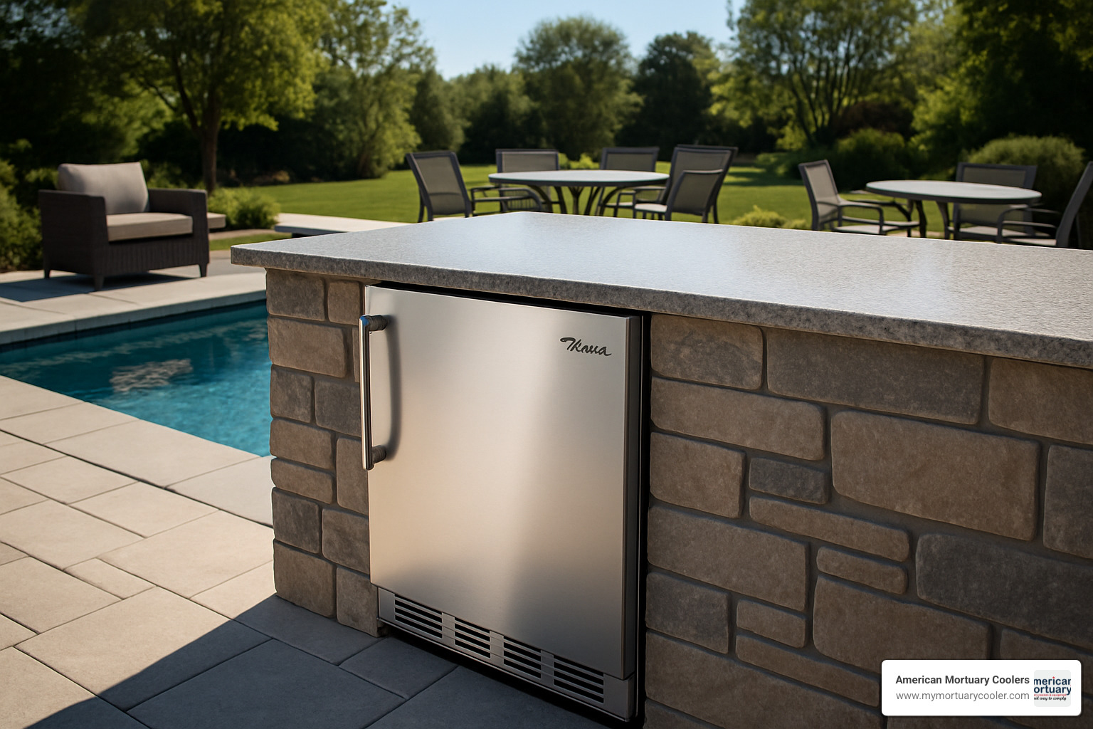 Poolside undercounter True refrigerator installation - true refrigerators