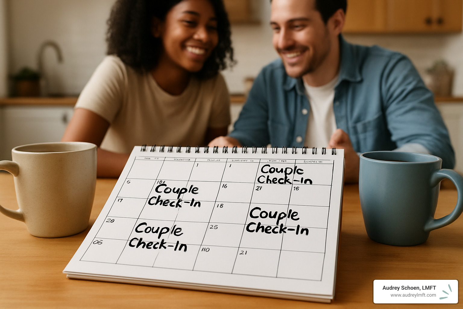 calendar showing couple check-ins - communication counseling for couples
