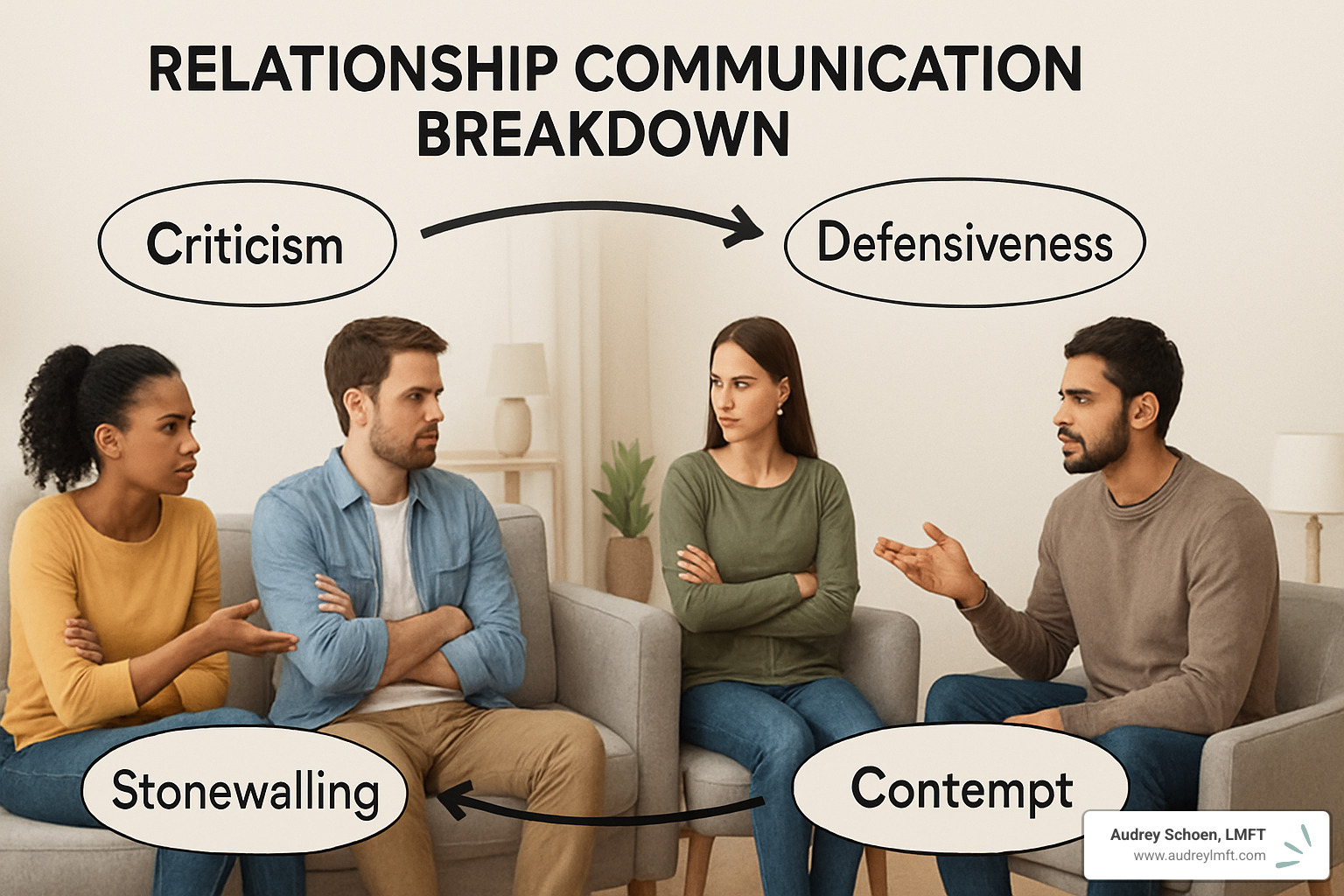 relationship communication breakdown cycle - communication counseling for couples