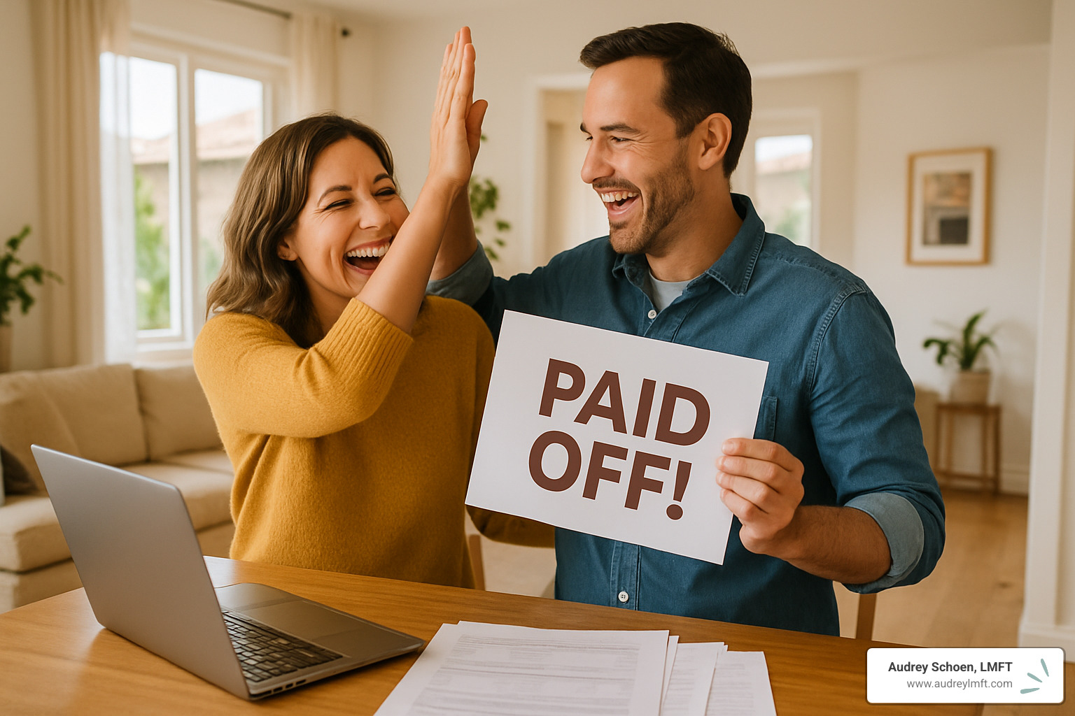 couple celebrating financial milestone - financial counseling for couples in california