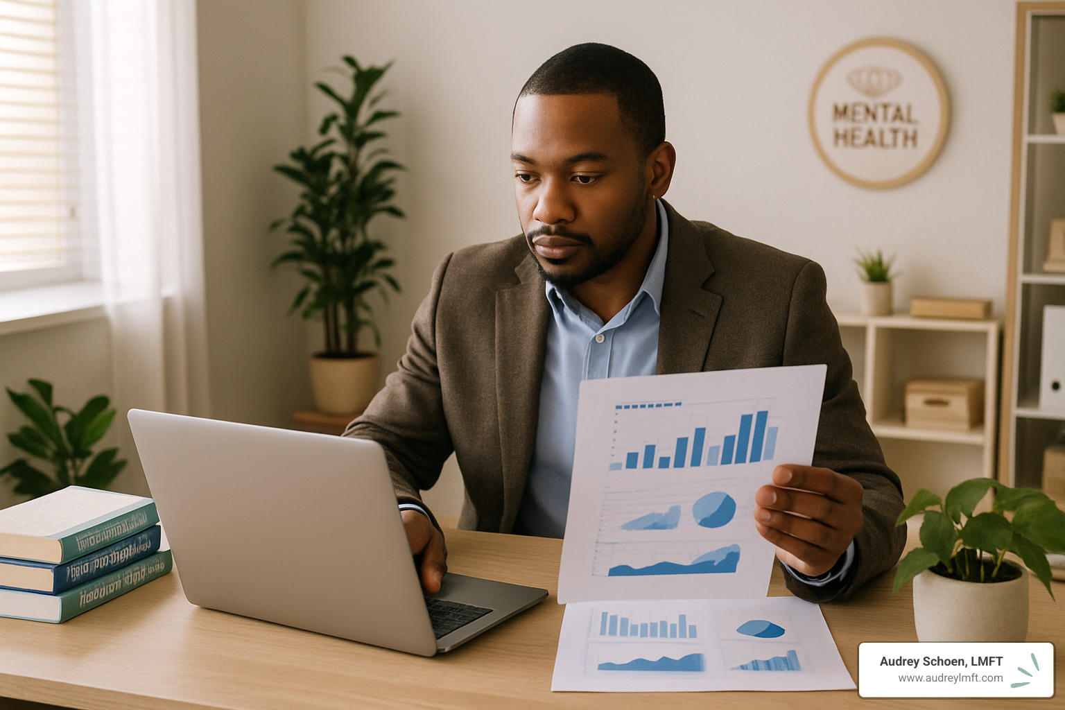 therapist reviewing business metrics - business coaching for therapists