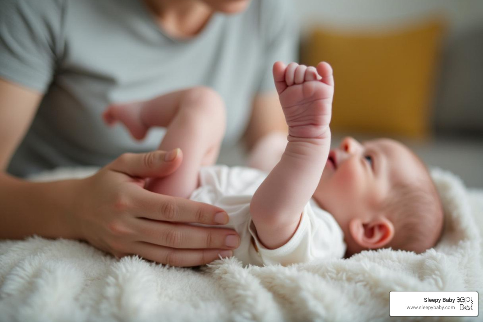 baby leg bicycling exercise - gas medicine for newborns