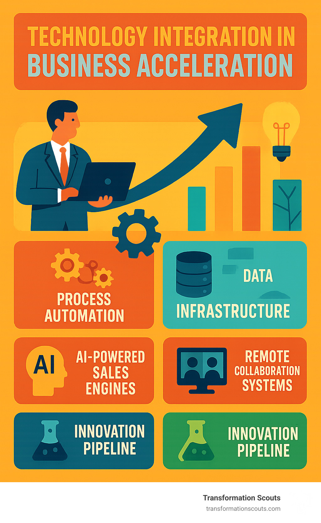technology integration in business acceleration - business acceleration consultancy infographic 