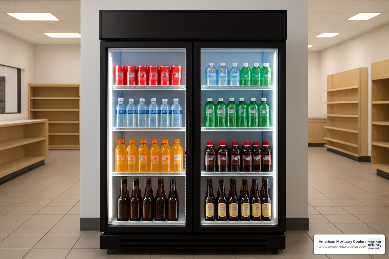 modern 2 door glass fridge with LED lighting - 2 door glass fridge