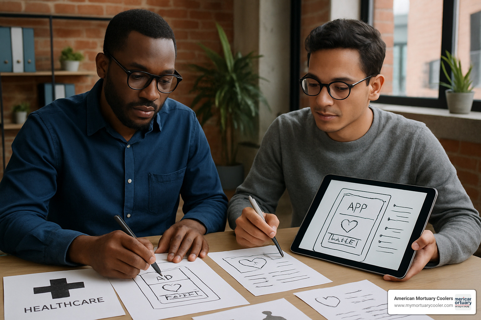 founders sketching prototype - mobi-med