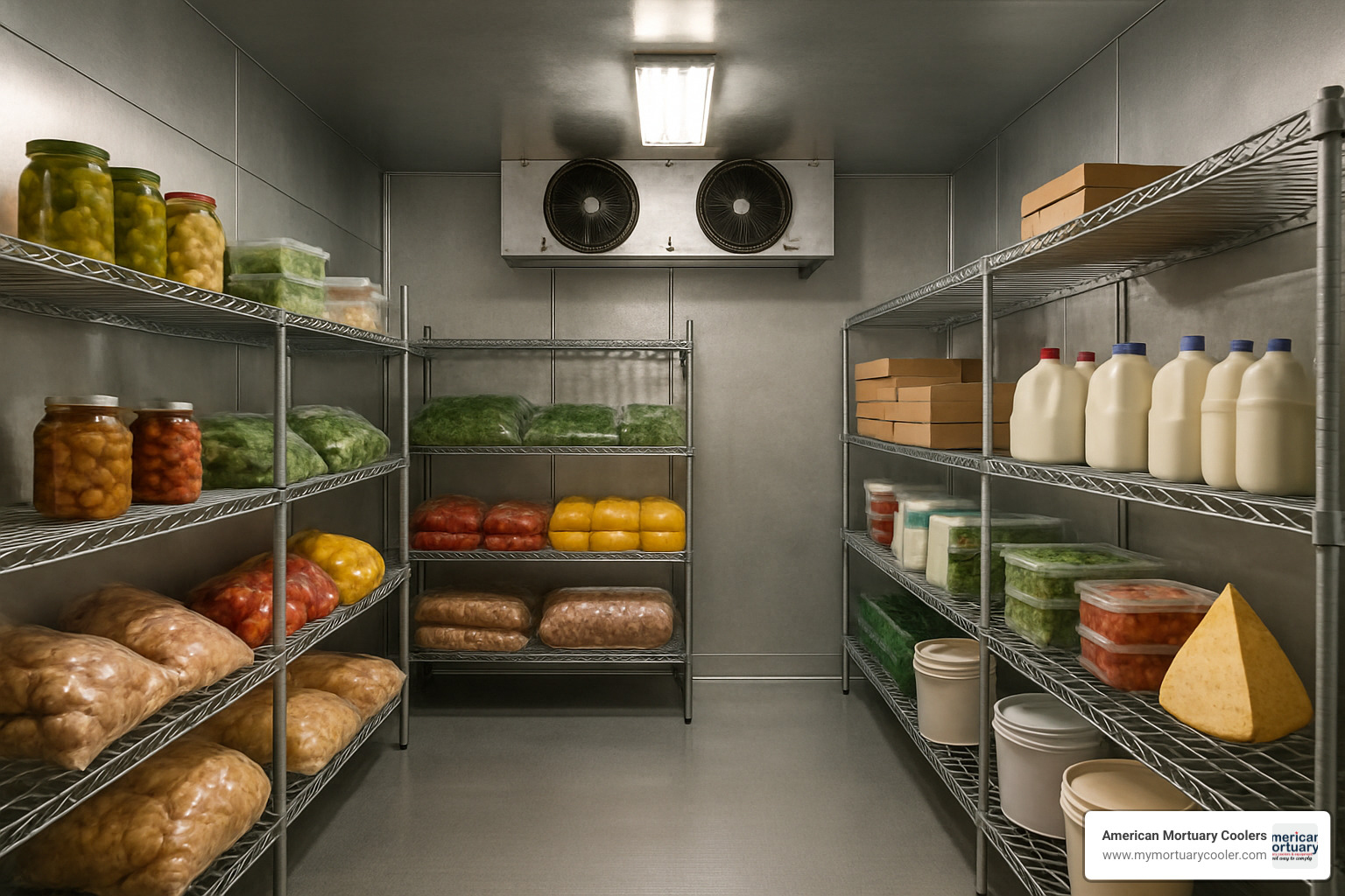 walk-in cooler interior - commercial refrigeration equipment