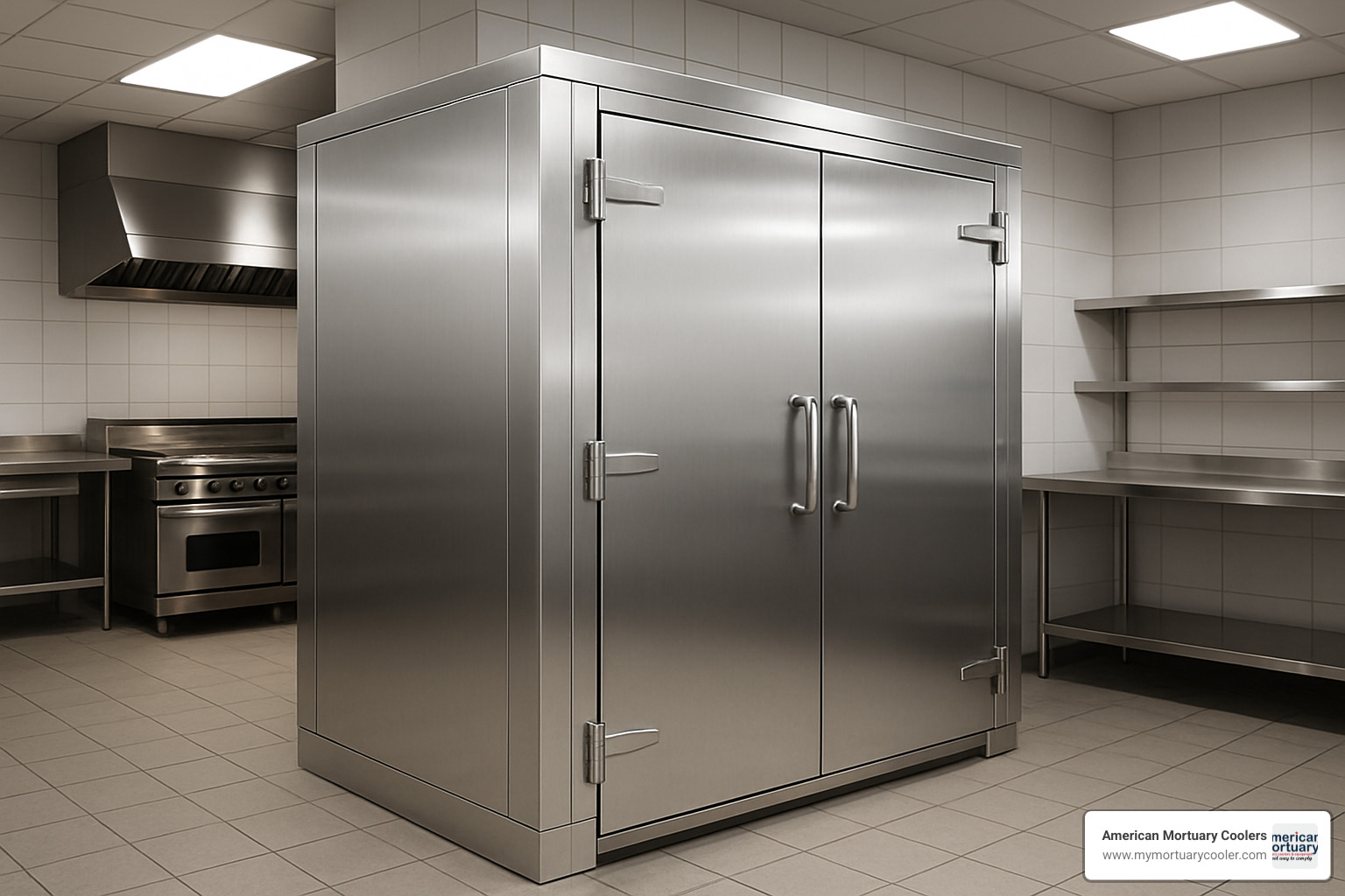 sleek stainless walk-in cooler - commercial refrigeration equipment