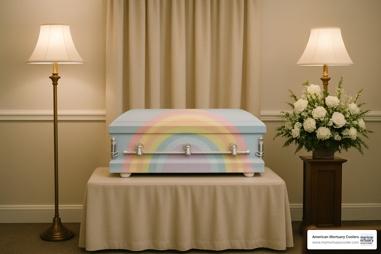 rainbow themed children's casket - children's caskets