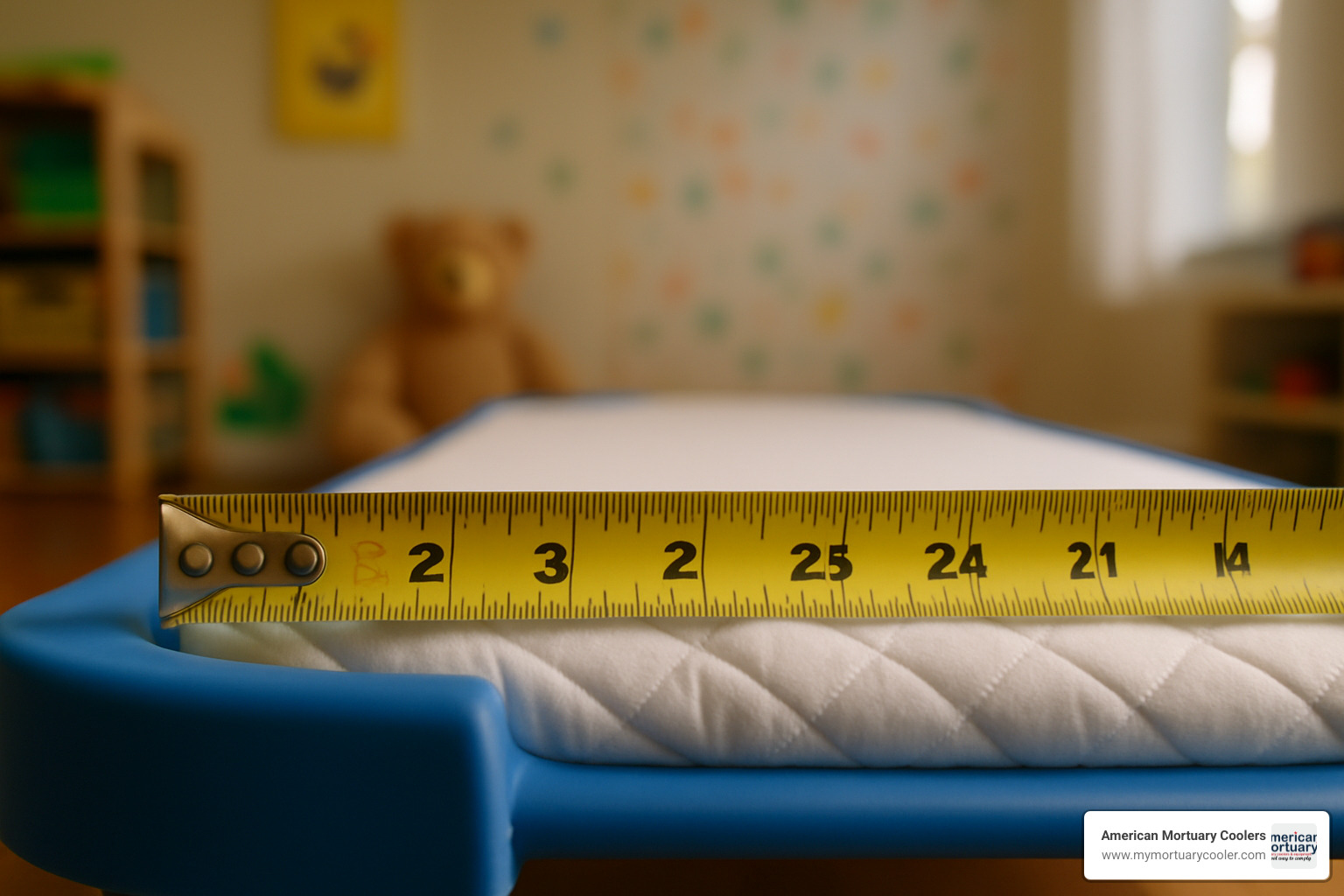 tape measure on cot mattress - cots sheets