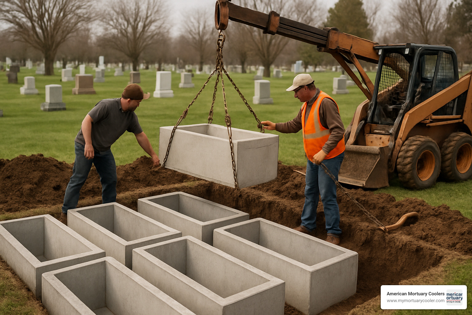 cemetery with concrete burial vaults - concrete burial vault prices