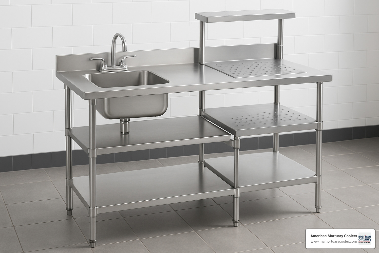 configurable stainless steel table with integrated sink - stainless-steel-table-