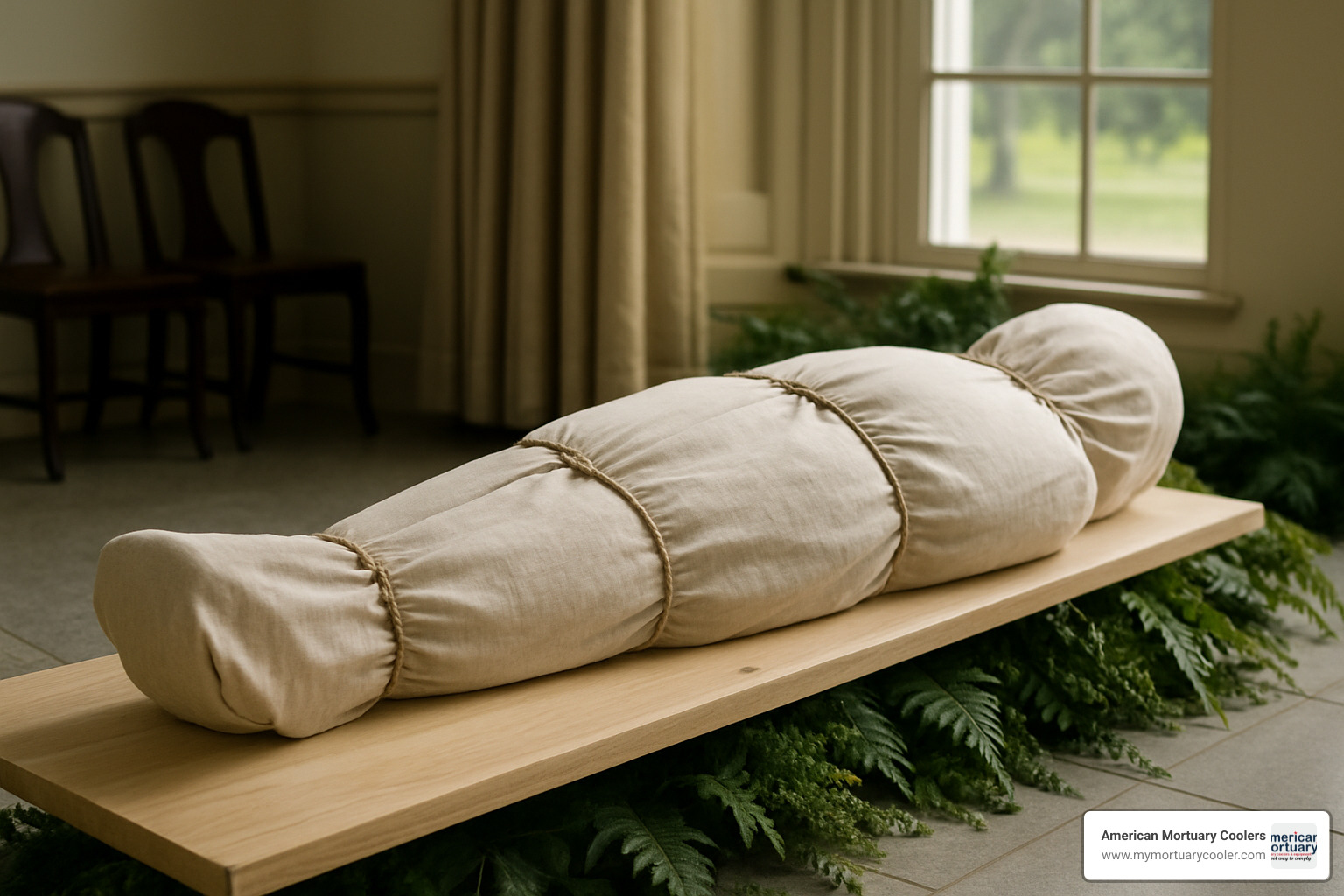 eco-friendly shroud - funeral open coffin