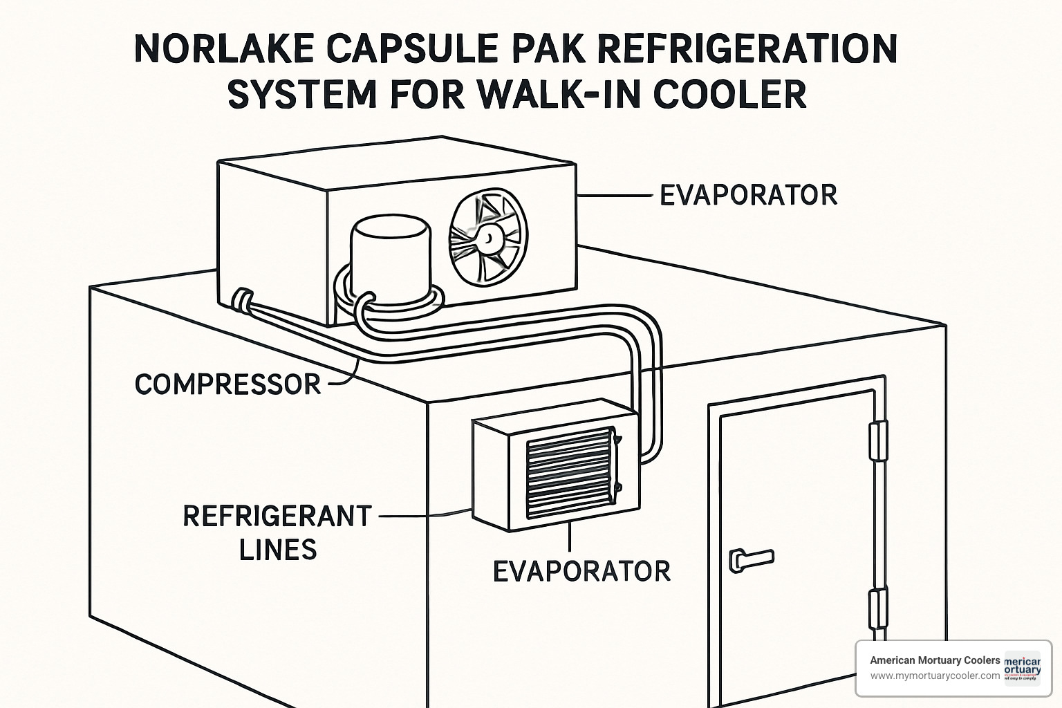 capsule pak refrigeration system layout diagram - norlake walk in cooler