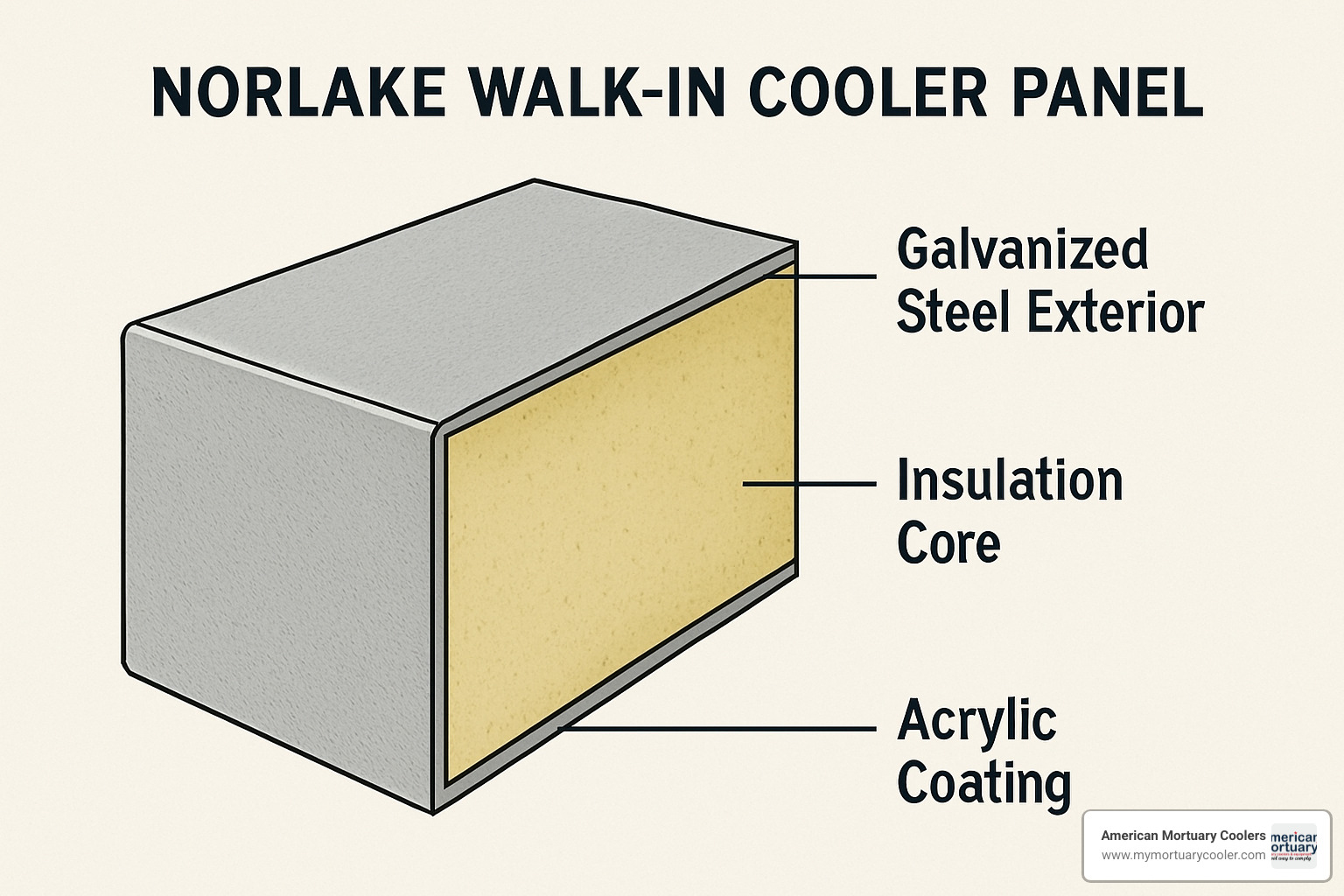 cross-section view of norlake walk-in cooler panel construction - norlake walk in cooler