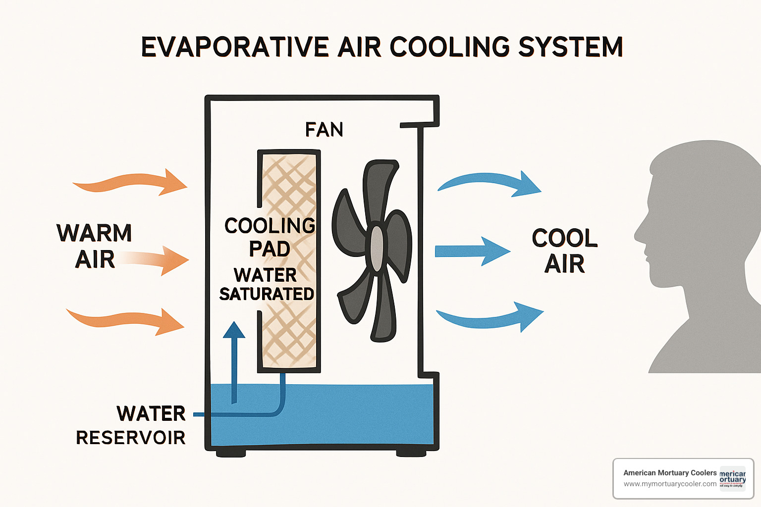 evaporative cooling system diagram - portable air cooler