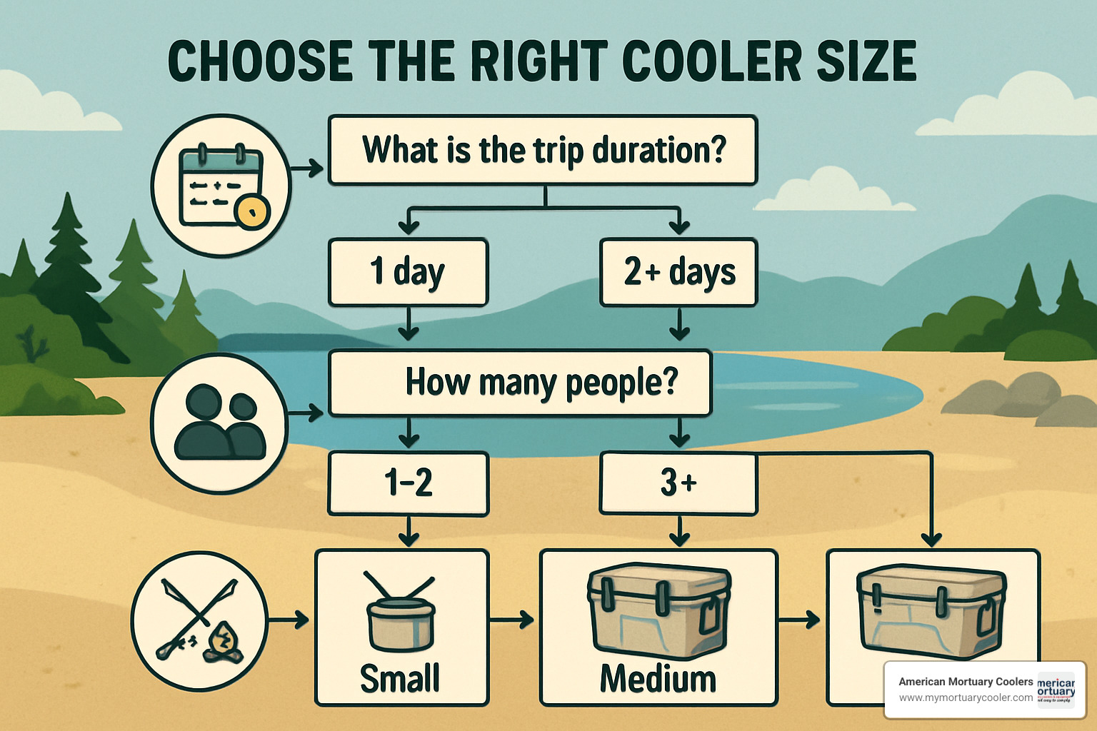 decision flowchart for choosing cooler sizes - cooler sizes