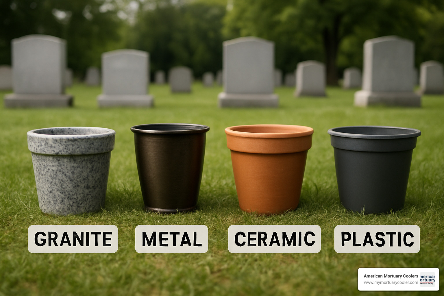 cemetery pots materials comparison - cemetery pots