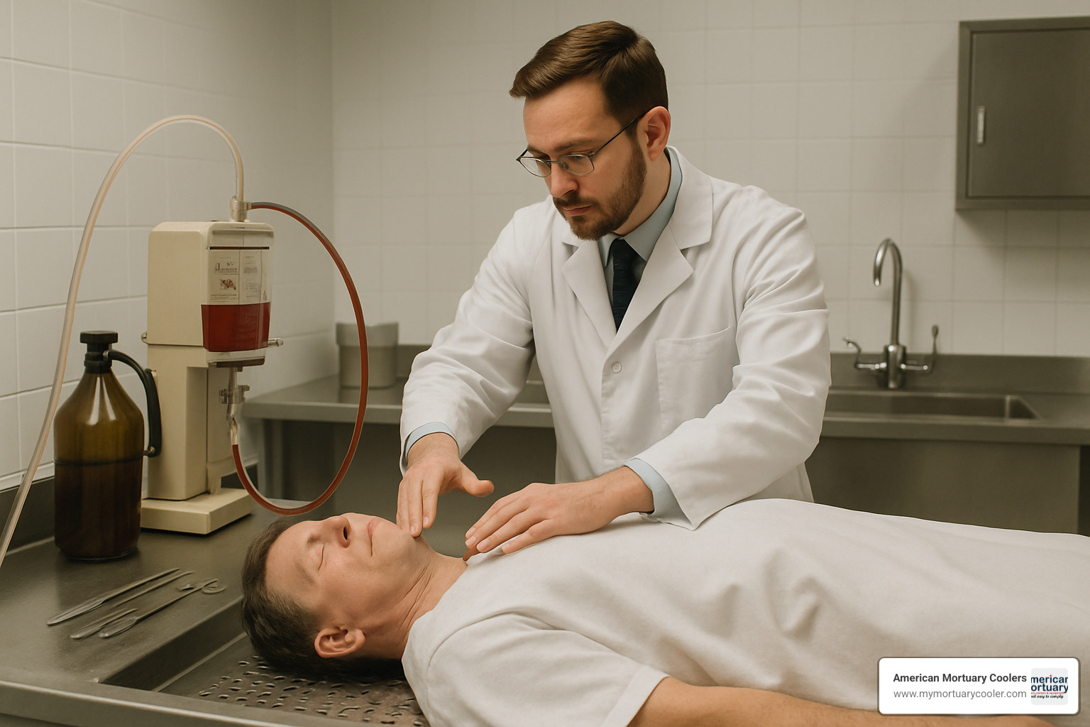 embalming preparation process - body-casket