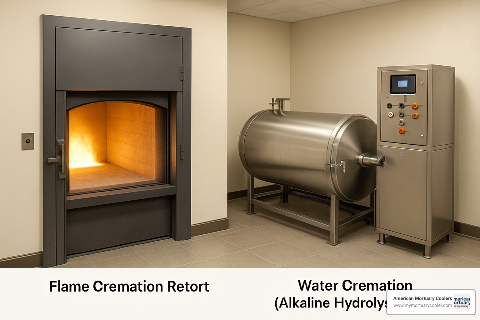 comparison of flame cremation retort and water cremation unit - how long does water cremation take