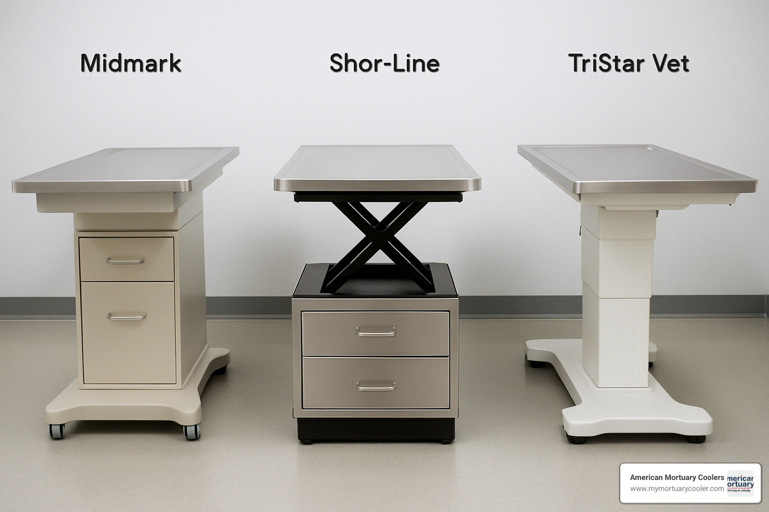 comparison of major vet exam table brands - vet-exam-table